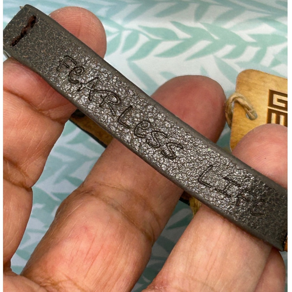 GW Fearless Is Limitless Leather Bracelet Magnetic‎ Clasp Mens Motivational